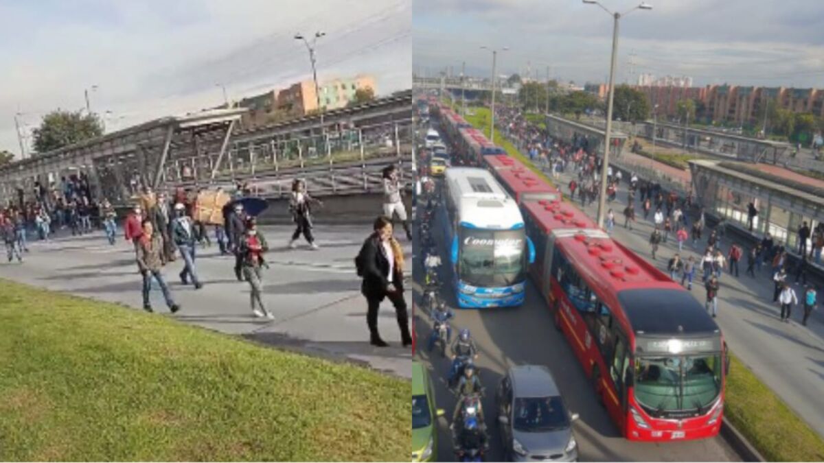 Por manifestaciones no hay servicio en el Portal Américas y en la estación Banderas Este lunes 2 de mayo se presenta afectación en el servicio de TransMilenio, debido a las manifestaciones que continúan en la capital del país.