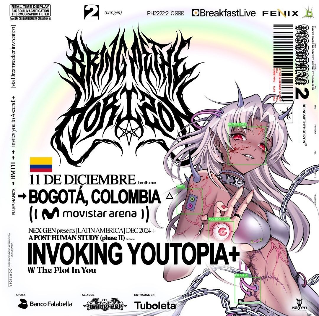 Bring Me The Horizon anuncia concierto en el Movistar Arena de Bogotá La legendaria banda británica Bring Me The Horizon anunció que regresa a Colombia, con una presentación en el Movistar Arena de Bogotá el próximo 11 de diciembre.