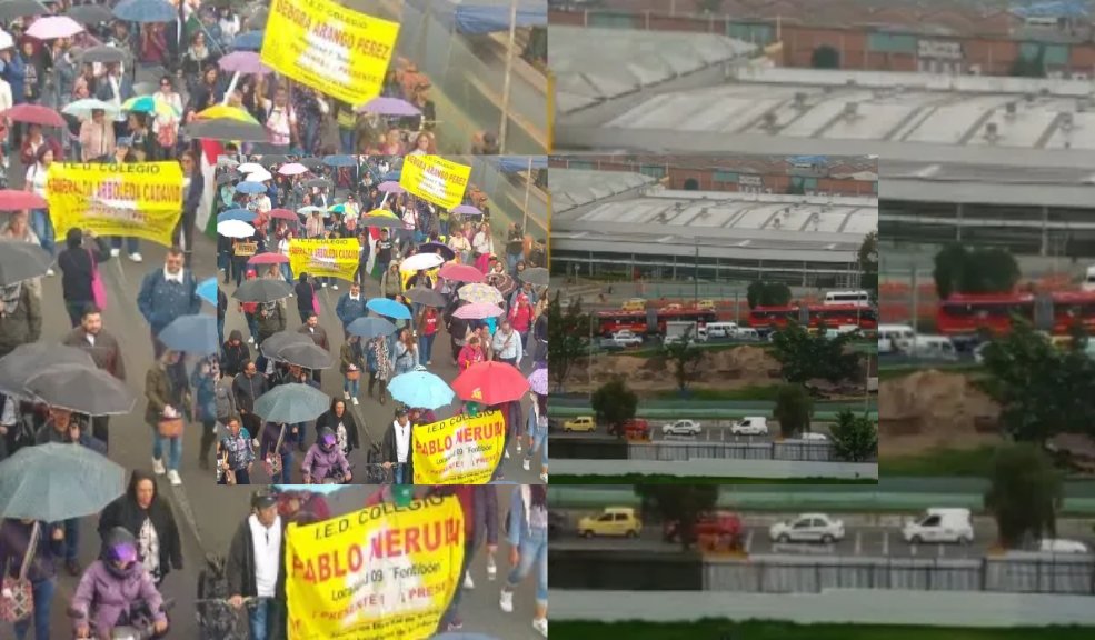 Maestros bloquean vías y restringen la movilidad de TransMilenio por Las Américas Algunas vías de la capital tuvieron complicaciones en la movilidad. Los maestros seguirán marchando hasta que se hunda el Proyecto de la Ley Estatutaria.