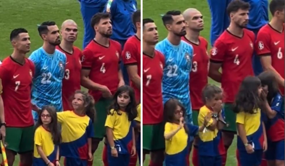 ¡Qué ternura! Así reaccionó una niña tras tocar a Cristiano Ronaldo La niña no podía creer que se encontraba tan cerca del futbolista portugués.