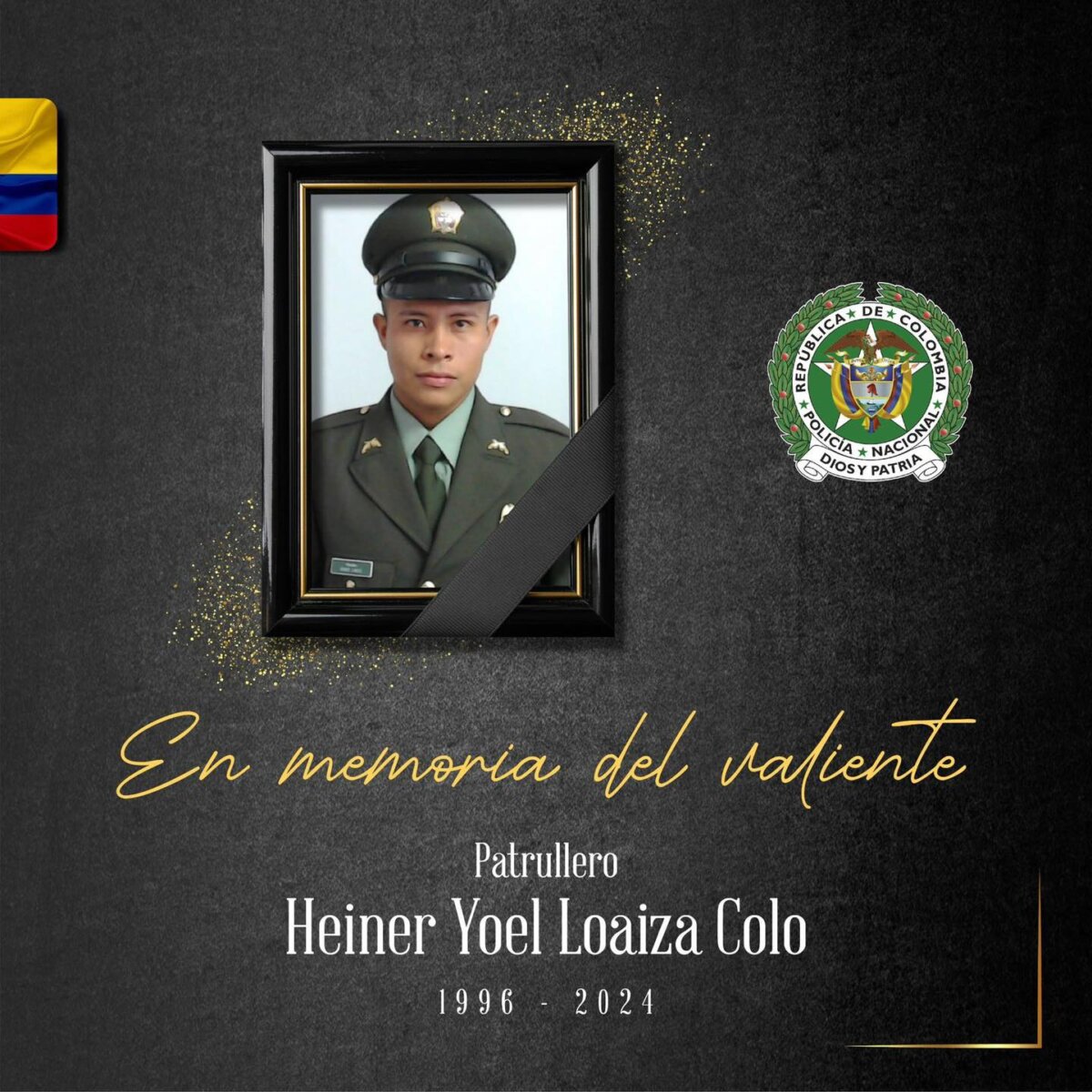 Él era Heiner Loaiza, el policía que murió tras balacera en el Portal del Sur El uniformado Heiner Loaiza falleció en la noche de este sábado luego de un operativo contra 4 delincuentes en el sur de Bogotá.