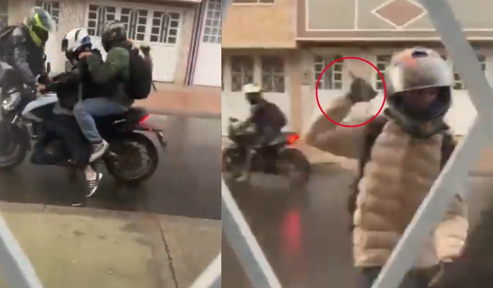 EN VIDEO: Con cuchillo en mano, cuatro ladrones intentaron atracar a un hombre en Bogotá Momentos de pánico vivieron los residentes del barrio Villa Mayor, ubicado en el sur de Bogotá, al escuchar los gritos de dos personas que trataban de defenderse de 4 ladrones armados.