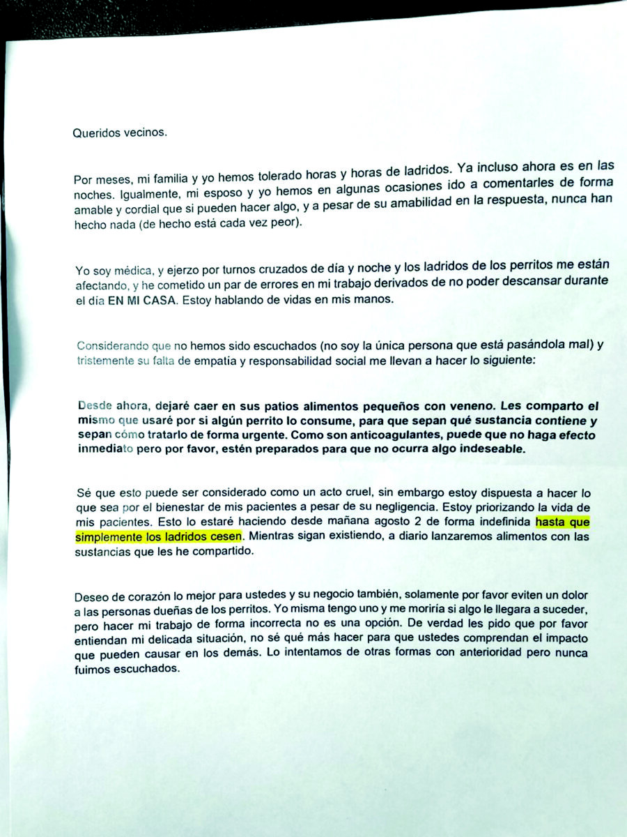 Amenazan veterinaria de Usaquén por ladridos de perritos Los perritos de la clínica veterinaria QUIRURGI VET, ubicada en la carrera 14A con calle 109, en la localidad de Usaquén, se encuentran en peligro y no es por ninguna enfermedad, sino debido a las amenazas que están recibiendo hace un tiempo por parte de una vecina del sector.