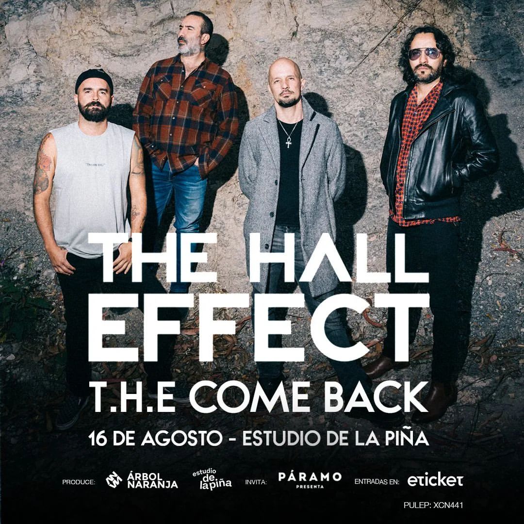 Entrevista con The Hall Effect. Está de regreso y hará concierto en Bogotá Tras 7 años de ausencia, la banda de rock bogotana The Hall Effect está de regreso. Esta noche se presentará en Estudio de la Piña para tocar sus éxitos frente a sus fanáticos. Hablamos con su vocalista, Óscar Correa.