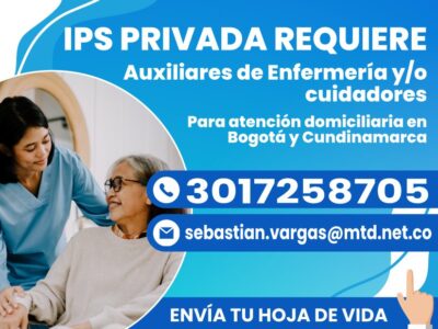 Se necesitan auxiliares de enfermería y/o cuidadores