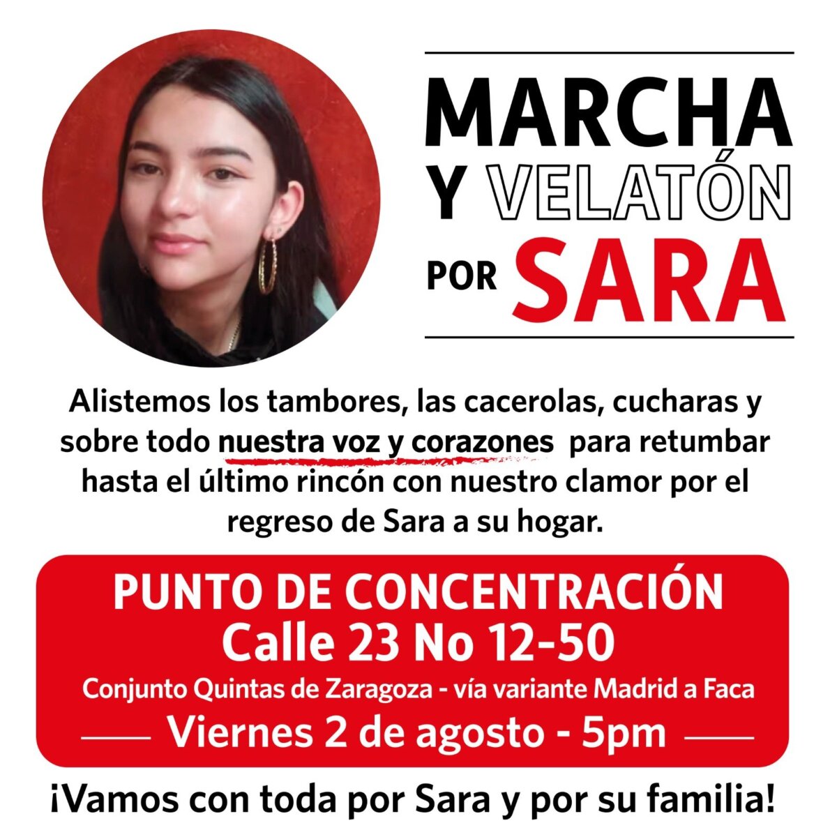 Buscan a Sara Gómez, menor desaparecida en Madrid, Cundinamarca Sara Gómez, una menor de 14 años, fue vista por última vez el viernes 26 de julio.