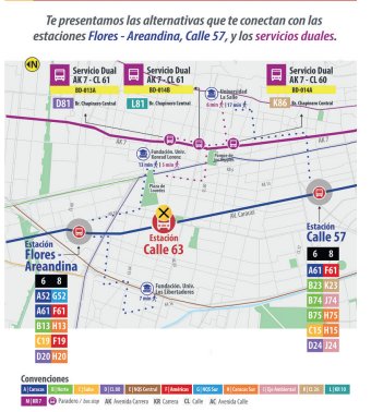 ¡Cierre de estación Calle 63! TransMilenio te prepara para el cambio por la Primera Línea del Metro Si usted usa frecuentemente la estación de TransMilenio Calle 63, ponga mucho cuidado porque desde el próximo 31 de agosto la estación deja de funcionar por las obras de la Primera Línea del Metro de Bogotá. Pero tranquilo, no se estrese porque el Sistema organizó toda una serie de alternativas para que no se quede varado.