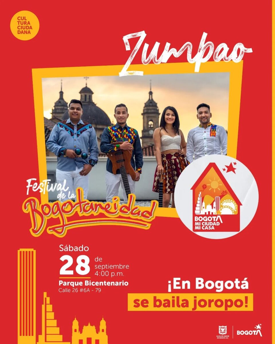 Llega el Festival de la Bogotaneidad: artistas en vivo, gastronomía y más Este 28 y 29 de septiembre, el Parque Bicentenario será el epicentro del Festival de la Bogotaneidad, una celebración del orgullo por la diversidad, historia y tradiciones de la capital colombiana.