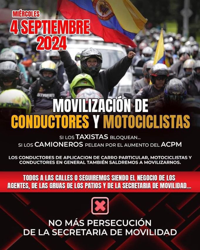 Motociclistas anuncian que se unirán al paro de camioneros este miércoles Se agudiza la crisis de movilidad en Bogotá, pues los motociclistas y conductores de carros particulares anunciaron que se unirán al paro de camioneros.