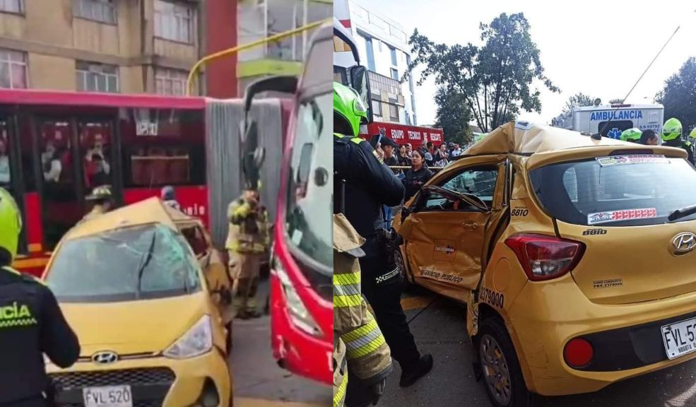 Fuerte choque entre taxi y bus de TransMilenio en la Avenida Caracas El tráfico se ha complicado aún más con un fuerte accidente que se registró a la altura de la estación de TransMilenio Fucha. Imágenes compartidas en redes sociales muestran la magnitud del choque entre un taxi y un bus articulado, lo que ha generado congestión adicional en la zona.