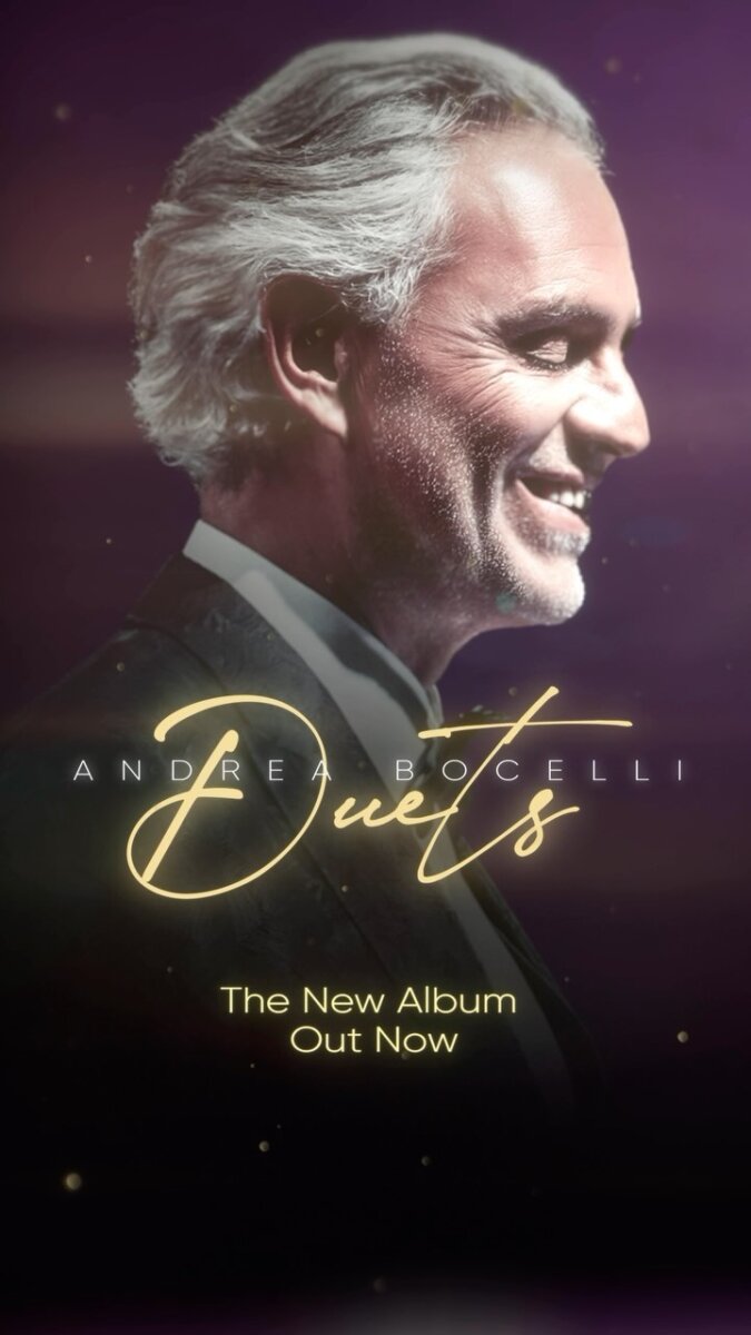 Andrea Bocelli lanza su nuevo álbum 'Duets' Andrea Bocelli celebra sus 30 años en la música con el lanzamiento de un nuevo álbum titulado Duets, que incluye reinterpretaciones de sus canciones más emblemáticas junto a reconocidos artistas internacionales.