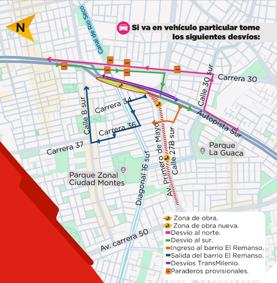 ¡Ojo! Habrá nuevos cierres en la Autopista Sur y en la Primero de Mayo por obras del Metro Le contamos cómo funcionarán los cierres viales en la Autopista Sur por la obras del Metro.